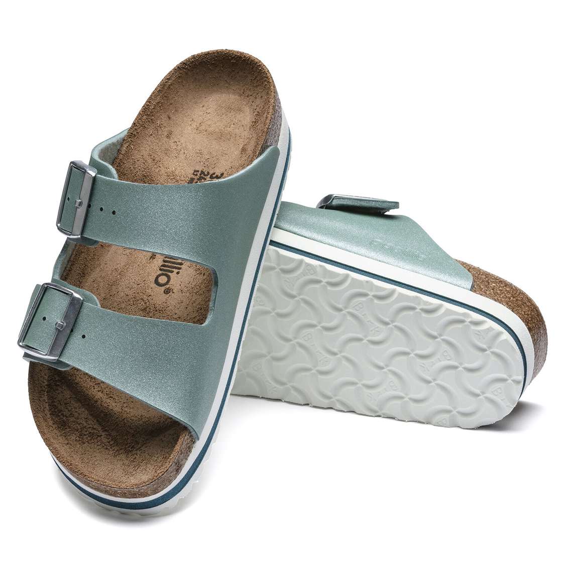 Birkenstock Arizona Birko-Flor Two Strap Sandals Turquoise | USA5SuvNMpN