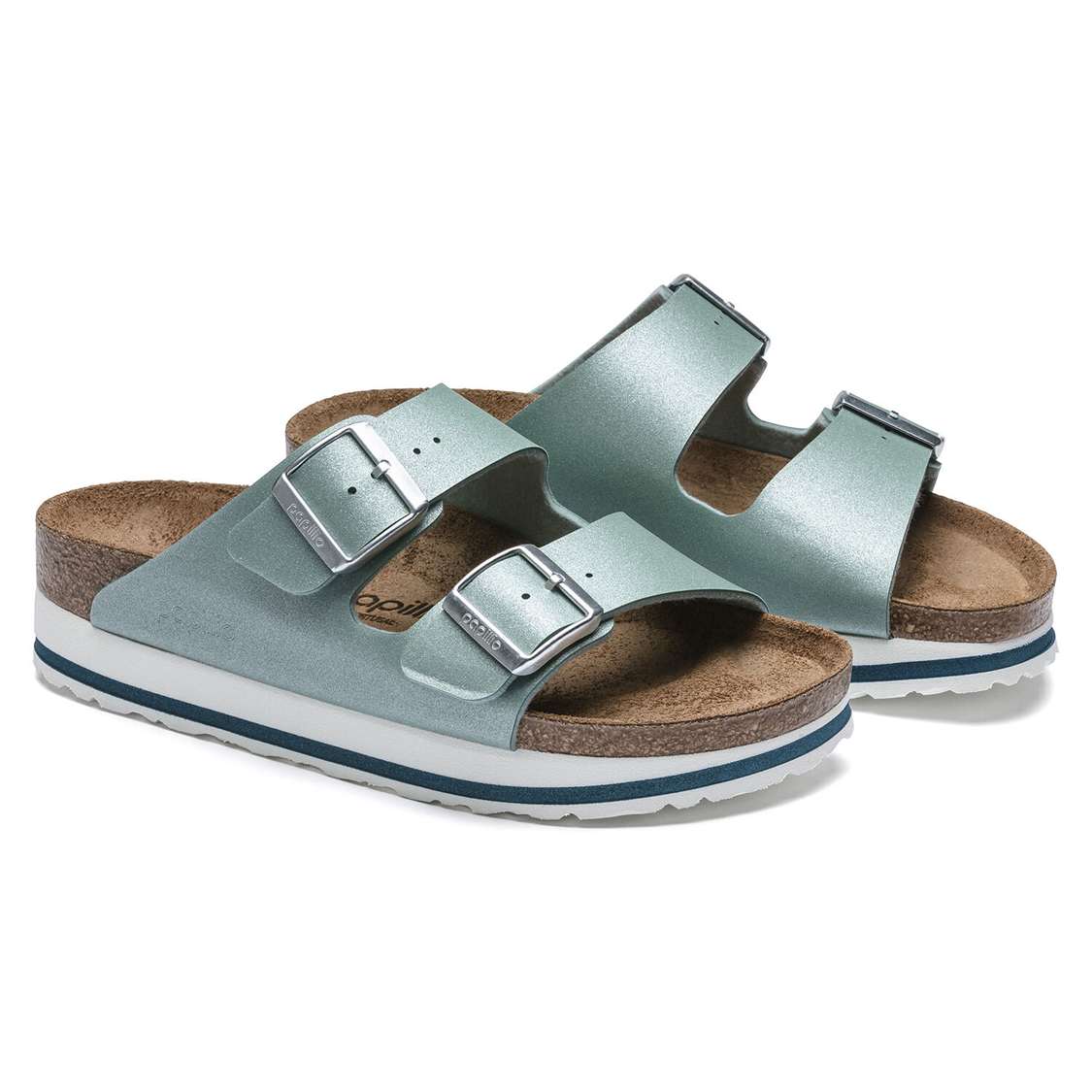 Birkenstock Arizona Birko-Flor Two Strap Sandals Turquoise | USA5SuvNMpN