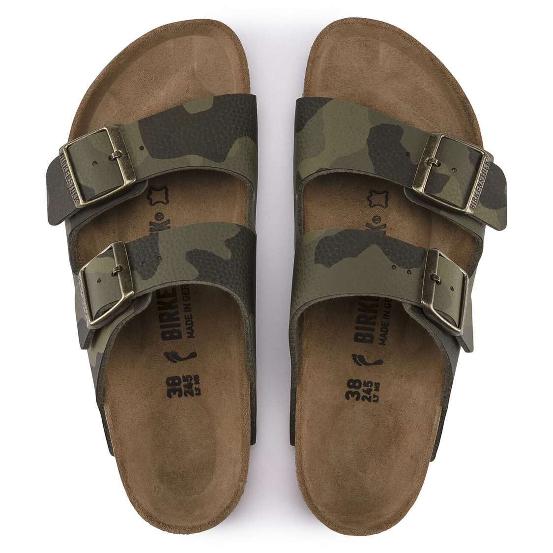 Birkenstock Arizona Birko-Flor Two Strap Sandals Camo Green | W5eZRC9wzgQ