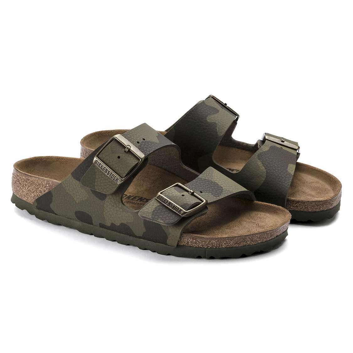 Birkenstock Arizona Birko-Flor Two Strap Sandals Camo Green | W5eZRC9wzgQ