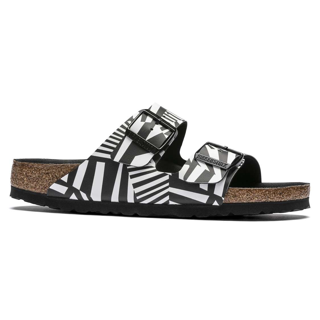 Birkenstock Arizona Birko-Flor Two Strap Sandals Camo Black White | YU2aE2EBe5B