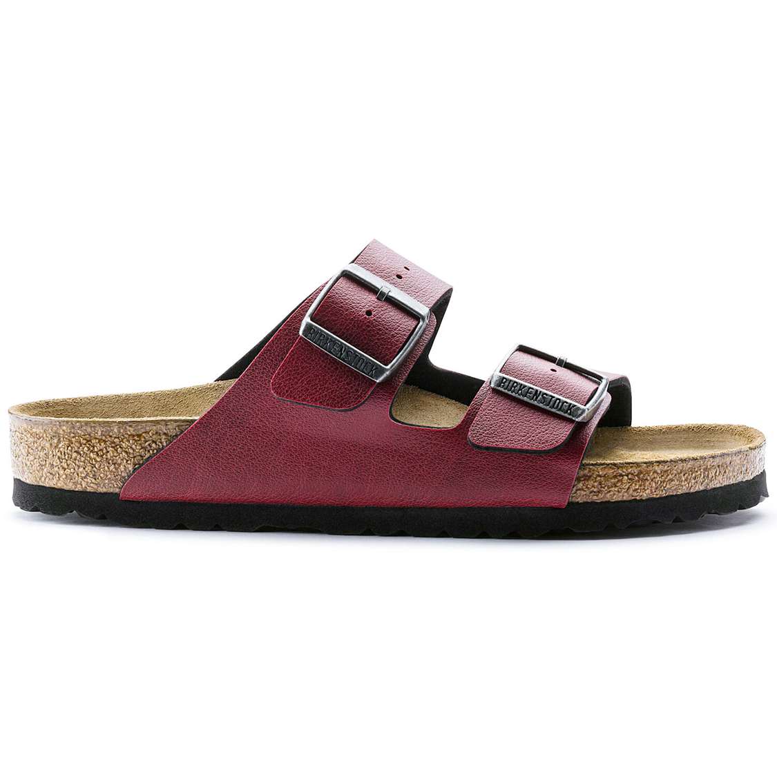 Birkenstock Arizona Birko-Flor Two Strap Sandals Burgundy | dH4zG8MacZA