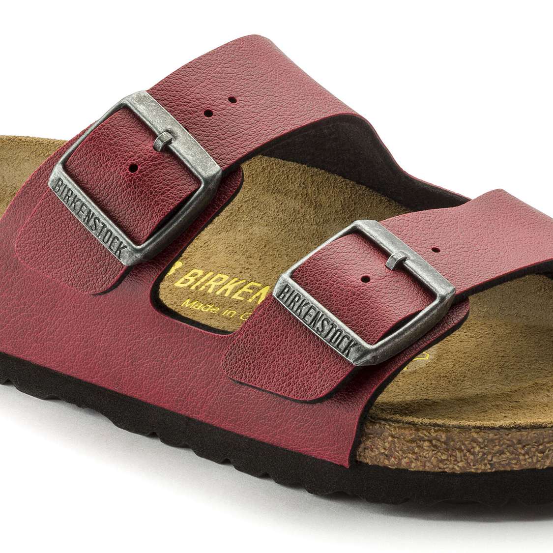 Birkenstock Arizona Birko-Flor Two Strap Sandals Burgundy | dH4zG8MacZA