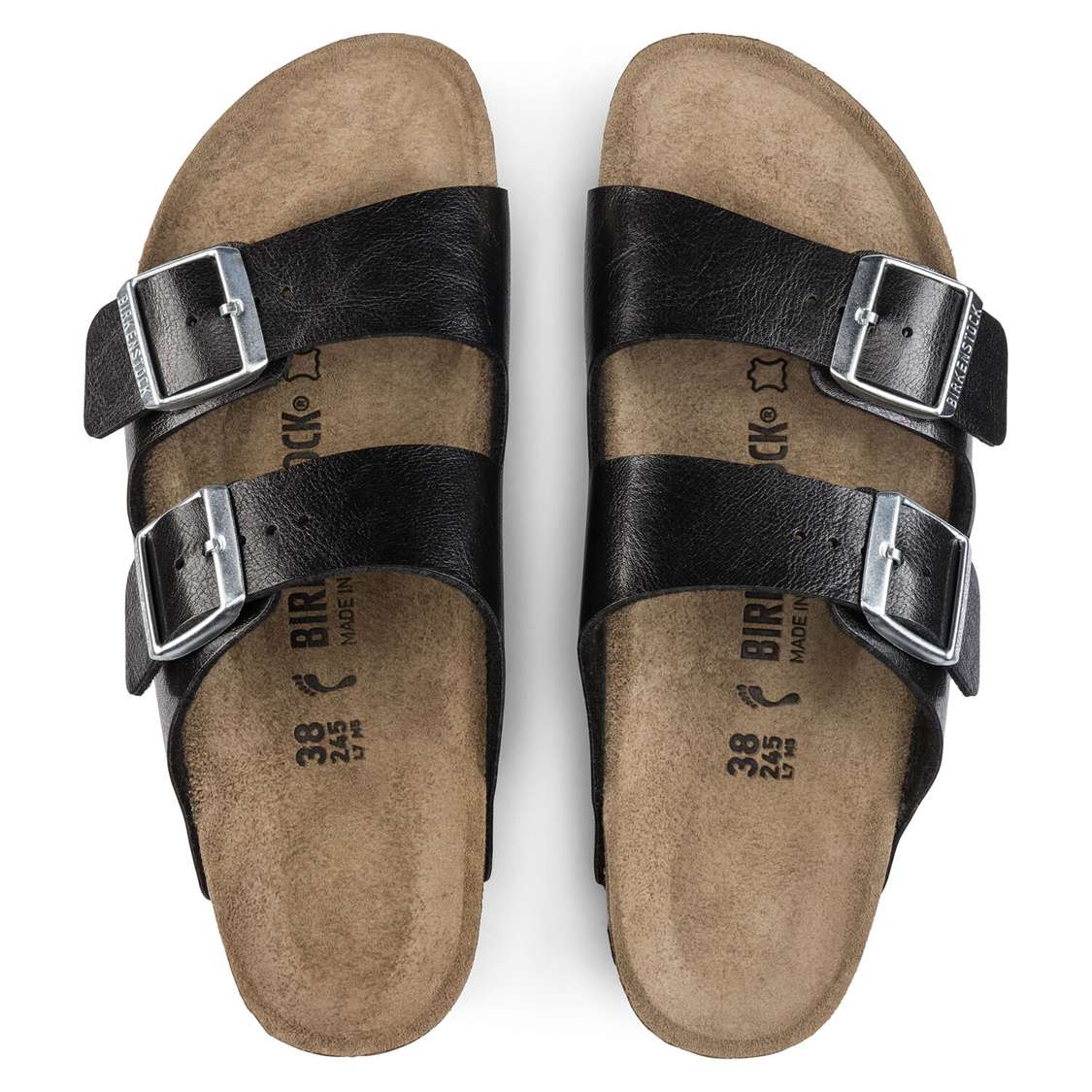 Birkenstock Arizona Birko-Flor Two Strap Sandals Black | yTtkYij2vXT