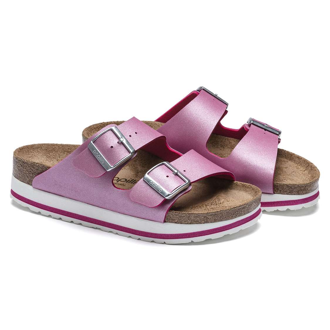 Birkenstock Arizona Birko-Flor Two Strap Sandals Fuchsia | yv9wqWRFoix