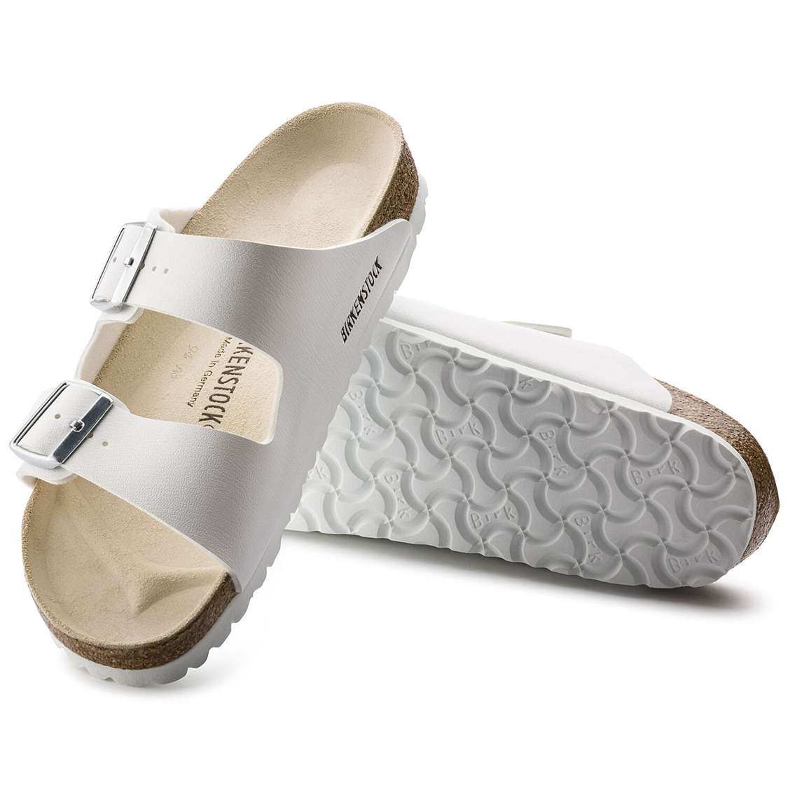 Birkenstock Arizona Birko-Flor Two Strap Sandals White | zSyUkO4q3uP