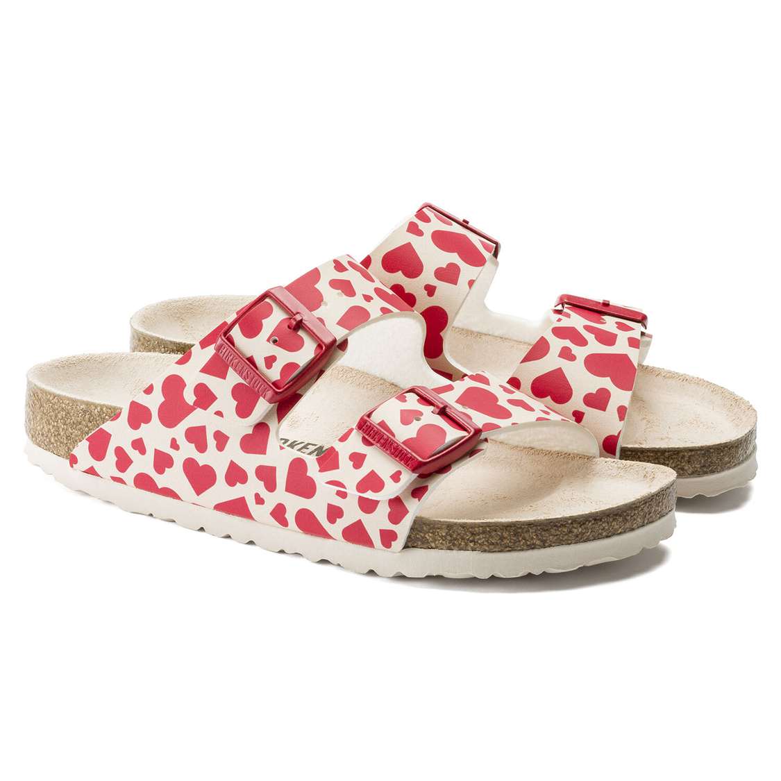 Birkenstock Arizona Birko-Flor Two Strap Sandals Red | zUlysQOZagw