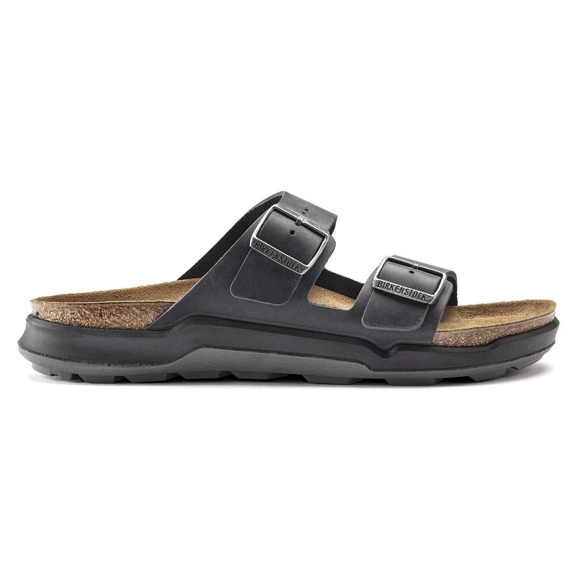 Birkenstock Arizona Cross Town Oiled Leather Two Strap Sandals Black | hNPJQAyfkNz