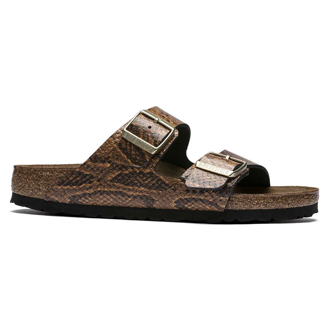 Birkenstock Arizona Embossed Leather Two Strap Sandals Snake Brown | YMTtflKZqvv