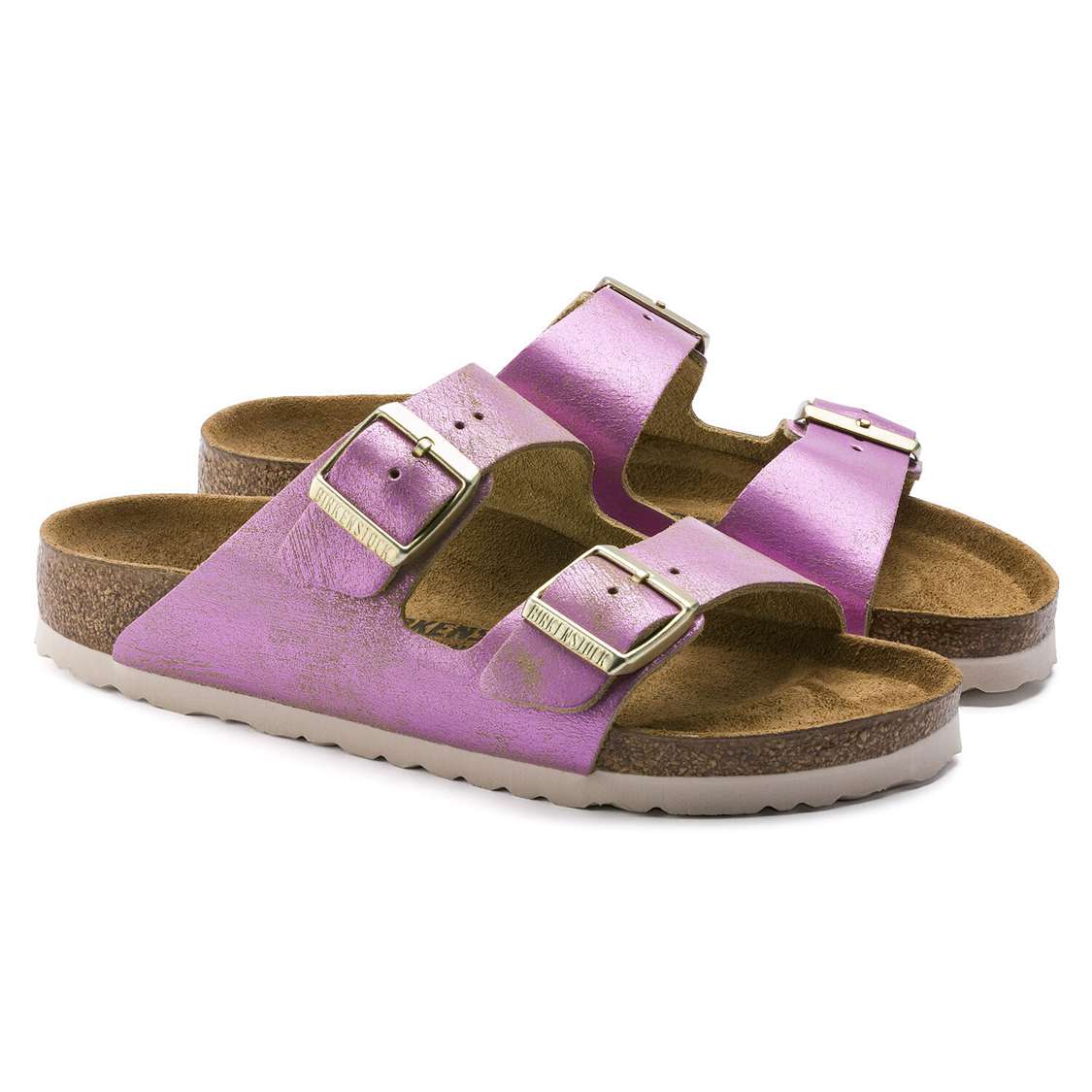 Birkenstock Arizona Leather Two Strap Sandals Wash Pink | 5Jo1BsH4nCe