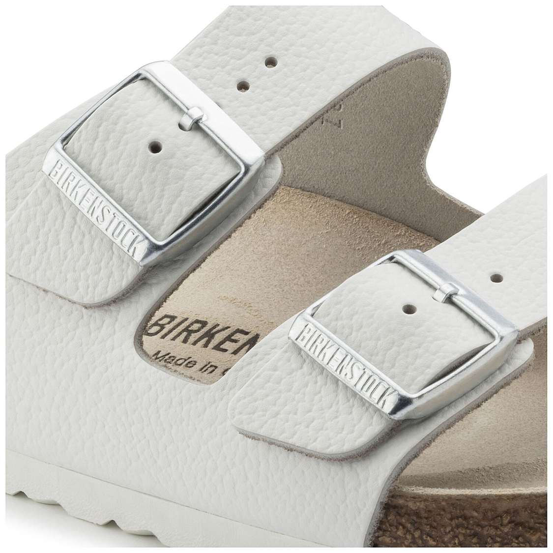 Birkenstock Arizona Leather Two Strap Sandals White | JW7K7ArFQ8I