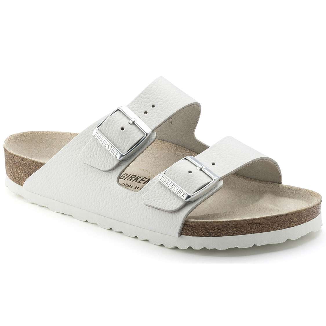 Birkenstock Arizona Leather Two Strap Sandals White | JW7K7ArFQ8I