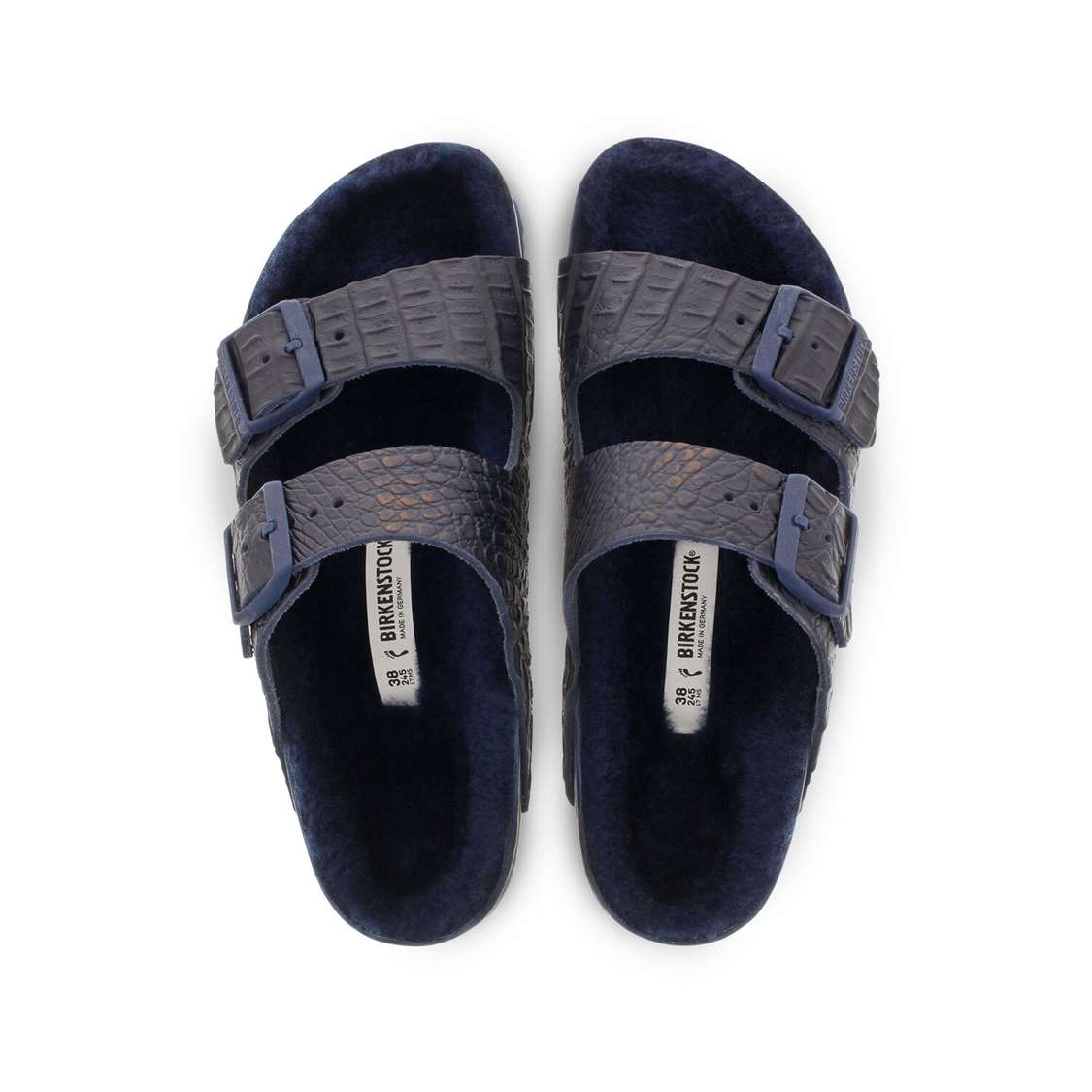 Birkenstock Arizona Leather Two Strap Sandals Navy | T9M811R4Rc6