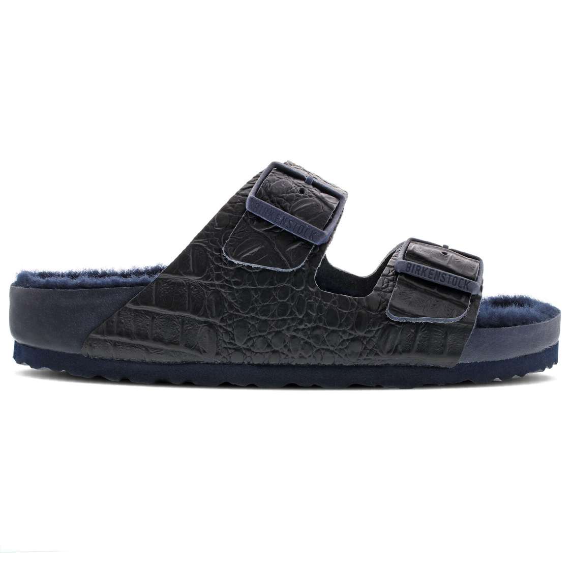 Birkenstock Arizona Leather Two Strap Sandals Navy | T9M811R4Rc6