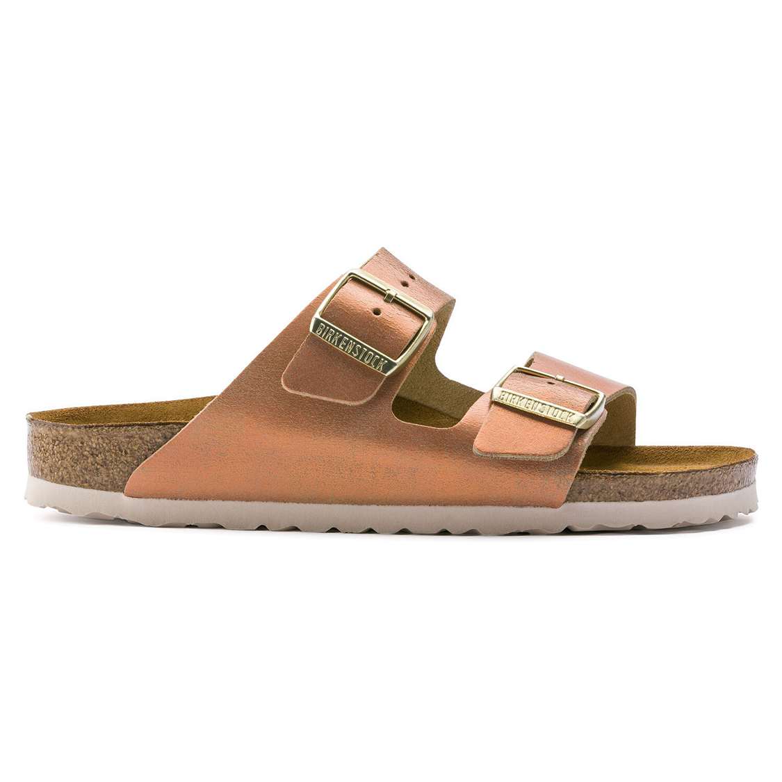 Birkenstock Arizona Leather Two Strap Sandals Wash Copper | UBB35c4GV3I