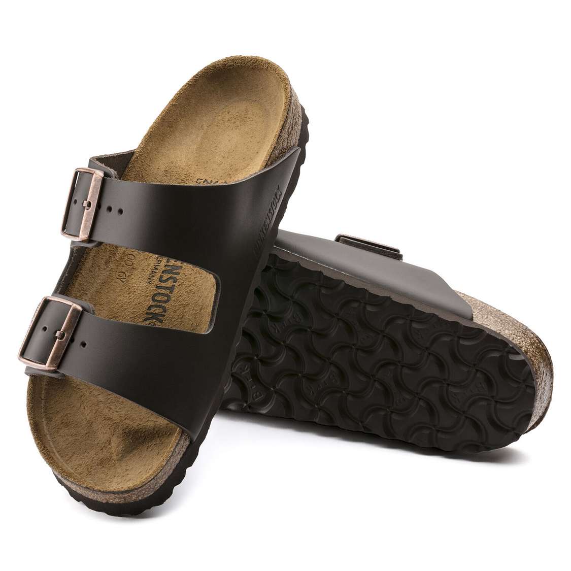 Birkenstock Arizona Leather Two Strap Sandals Dark Brown | YCbRc7HCBGK