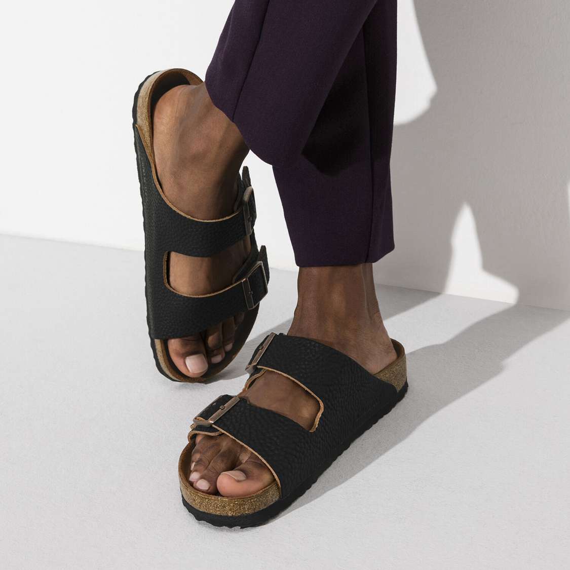 Birkenstock Arizona Leather Two Strap Sandals Black | j68FwuR6f9i