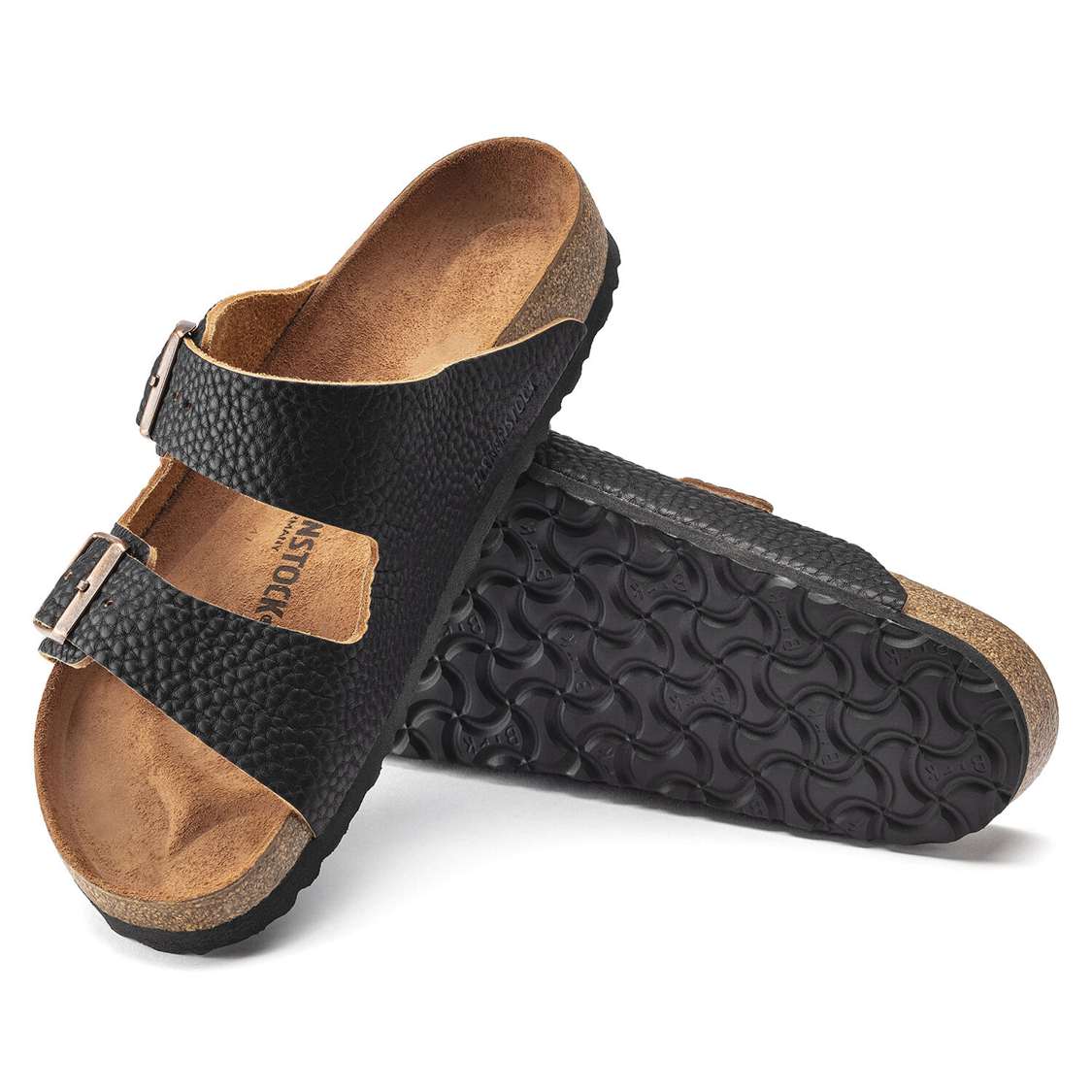 Birkenstock Arizona Leather Two Strap Sandals Black | j68FwuR6f9i