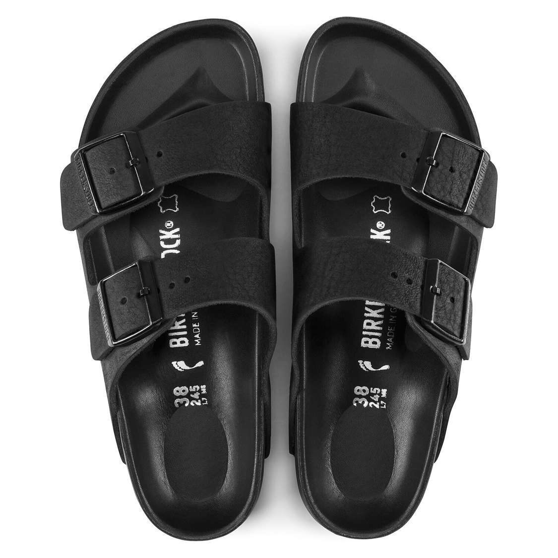 Birkenstock Arizona Leather Two Strap Sandals Black | qt3SkftTzPh