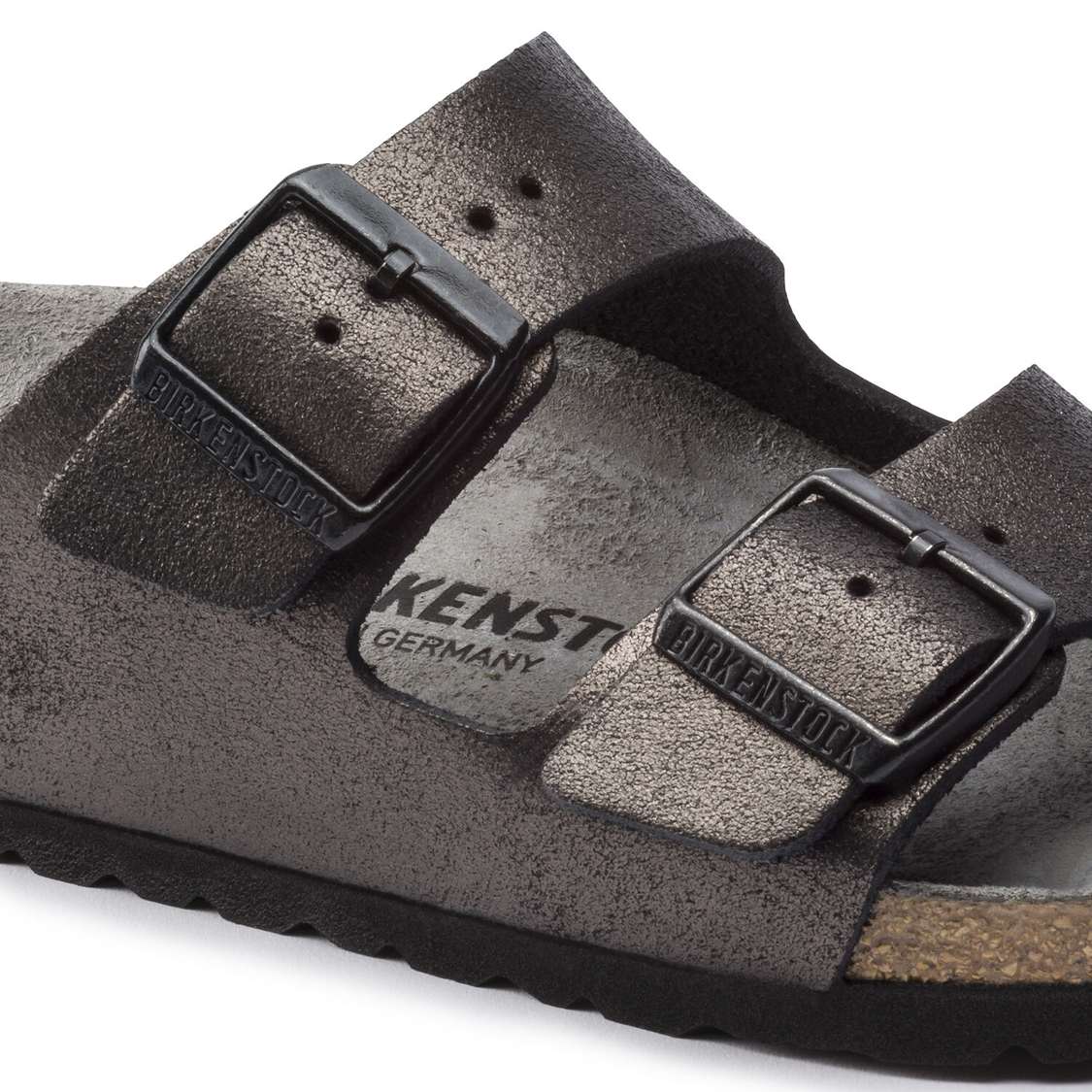 Birkenstock Arizona Leather Two Strap Sandals Wash Black | rX3bjaPhEte