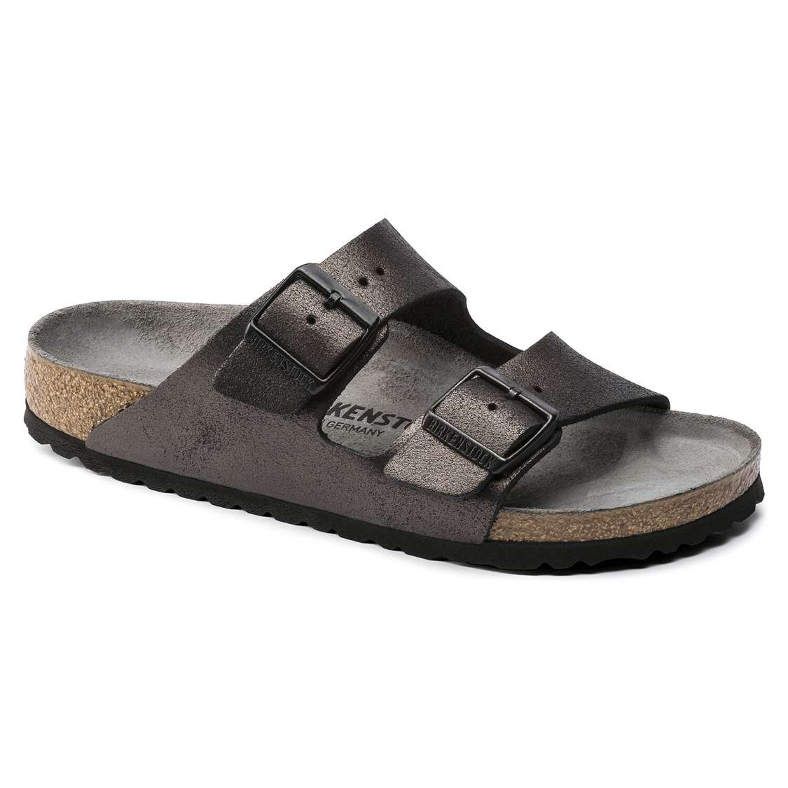 Birkenstock Arizona Leather Two Strap Sandals Wash Black | rX3bjaPhEte