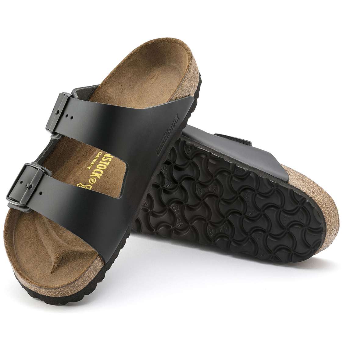 Birkenstock Arizona Leather Two Strap Sandals Black | tovLymH3flb