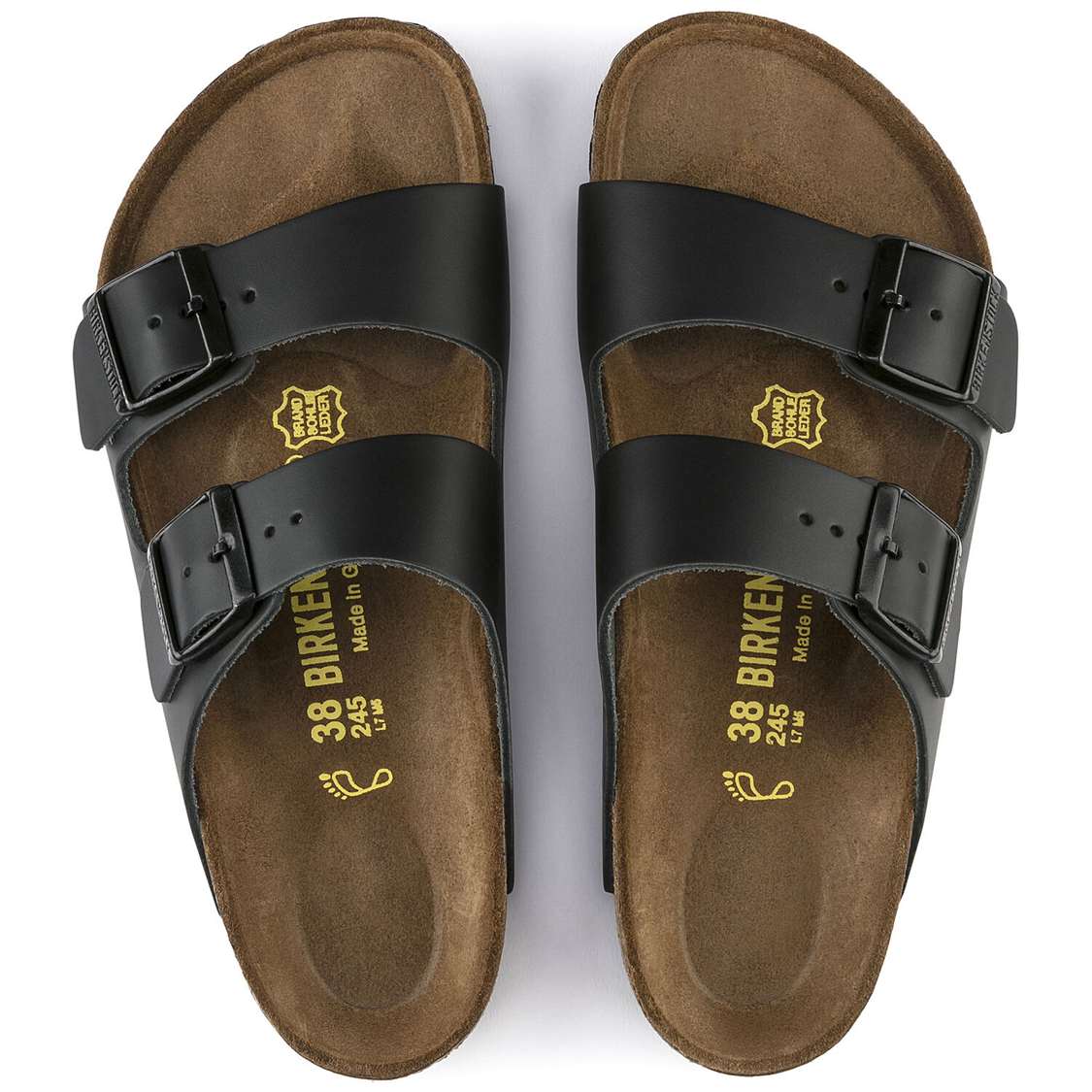 Birkenstock Arizona Leather Two Strap Sandals Black | tovLymH3flb