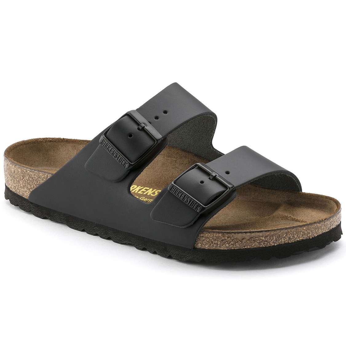 Birkenstock Arizona Leather Two Strap Sandals Black | tovLymH3flb