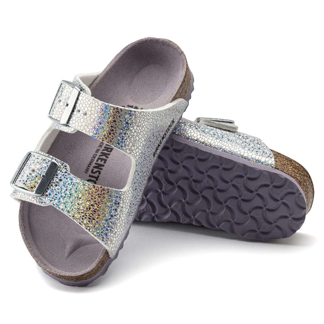 Birkenstock Arizona Microfiber Girls Sandals Silver / Lavender | MeatZBesgxZ