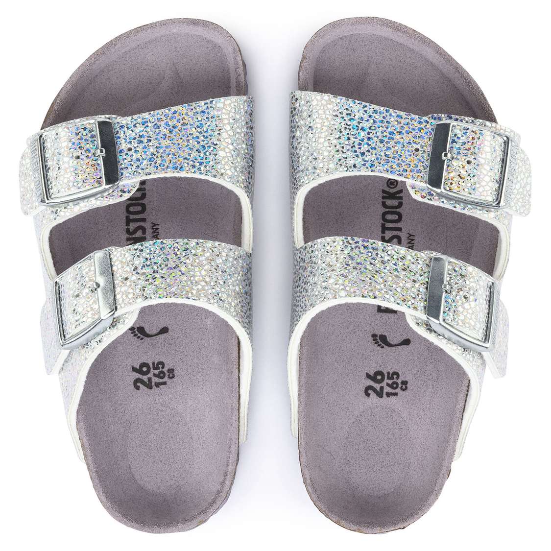 Birkenstock Arizona Microfiber Girls Sandals Silver / Lavender | MeatZBesgxZ