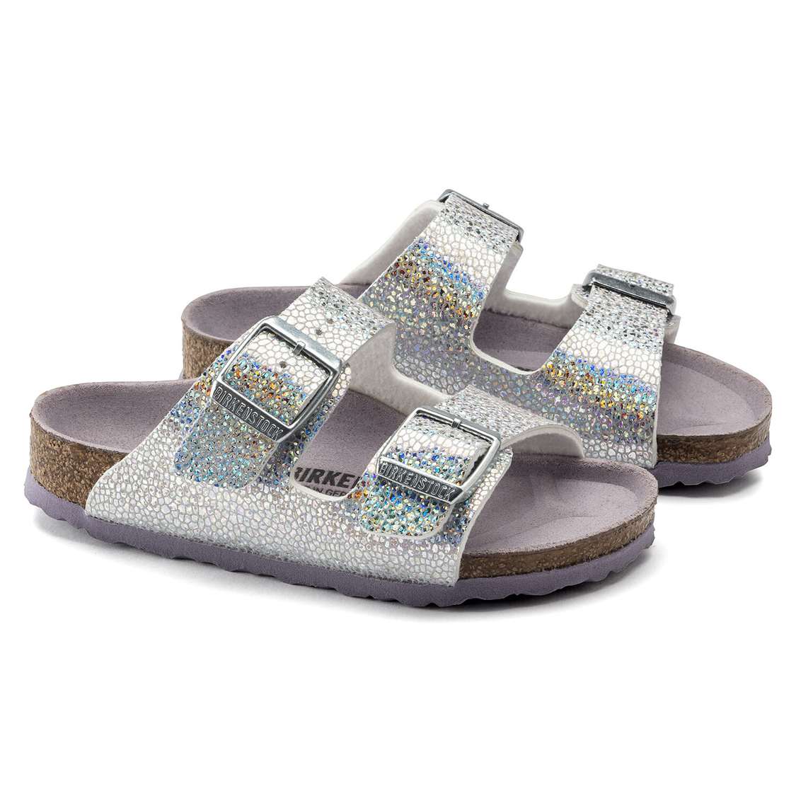 Birkenstock Arizona Microfiber Girls Sandals Silver / Lavender | MeatZBesgxZ