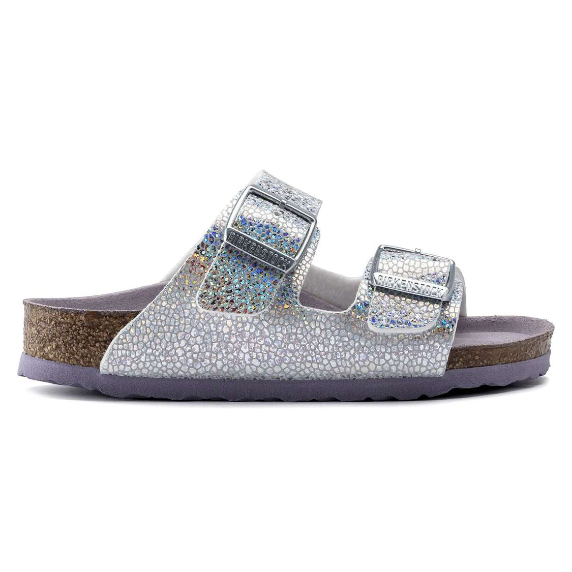 Birkenstock Arizona Microfiber Girls Sandals Silver / Lavender | MeatZBesgxZ