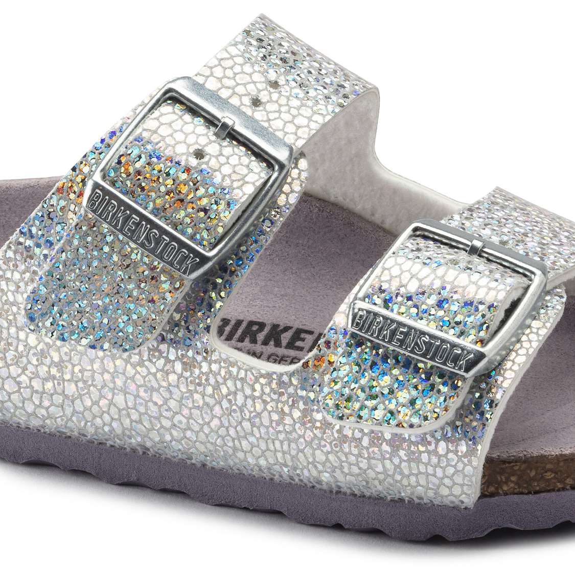 Birkenstock Arizona Microfiber Girls Sandals Silver / Lavender | MeatZBesgxZ