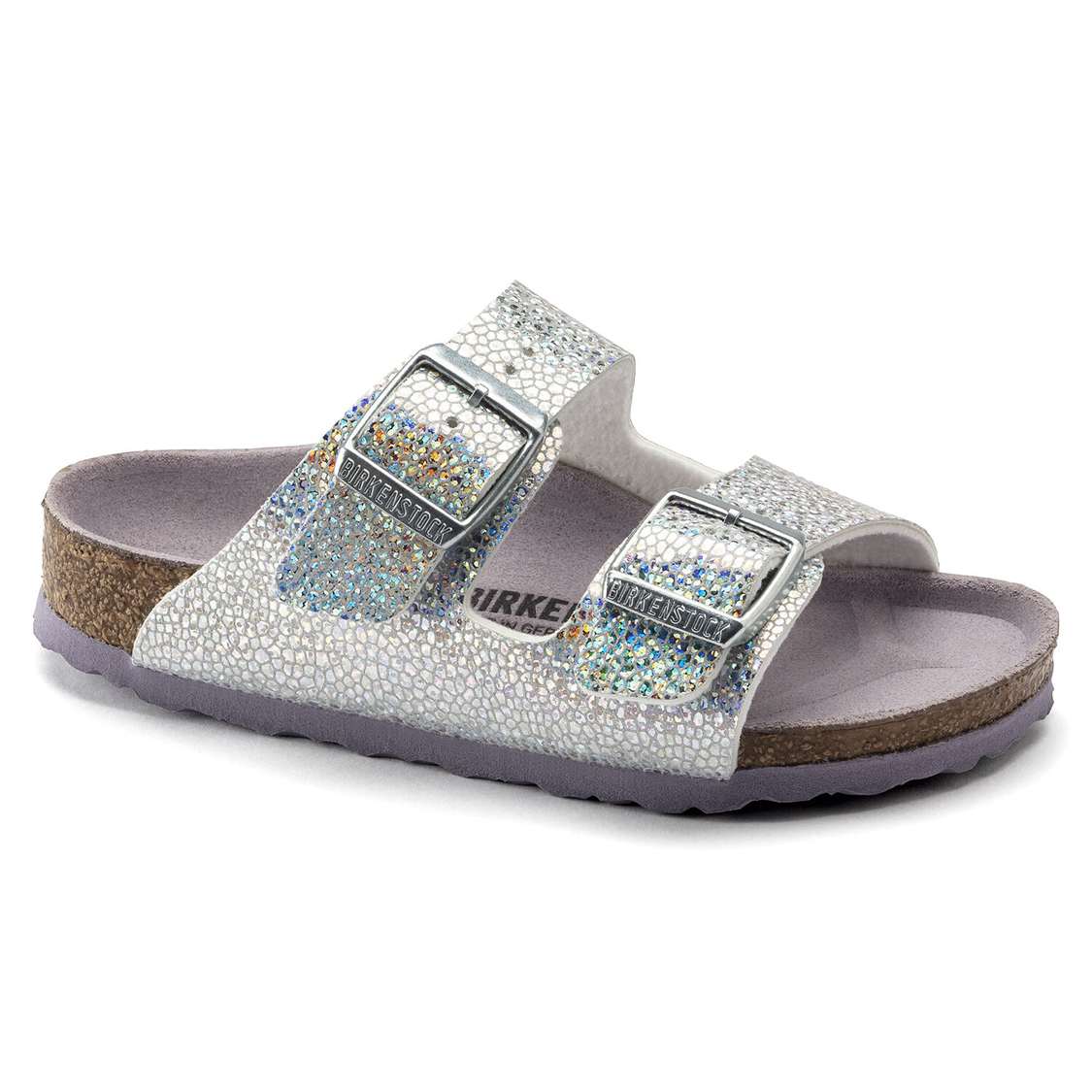 Birkenstock Arizona Microfiber Girls Sandals Silver / Lavender | MeatZBesgxZ