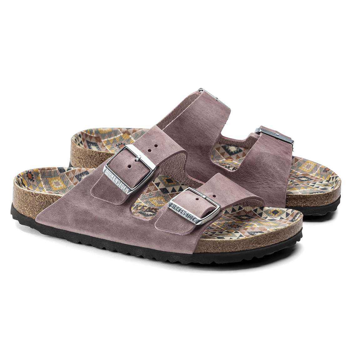 Birkenstock Arizona Oiled Leather Two Strap Sandals Lavender | D6ZBowZmSzH