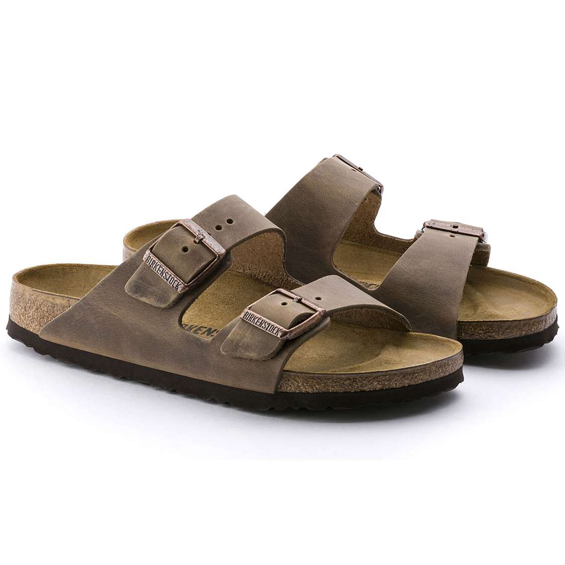 Birkenstock Arizona Oiled Leather Two Strap Sandals Brown | GYSbfDDyYPn