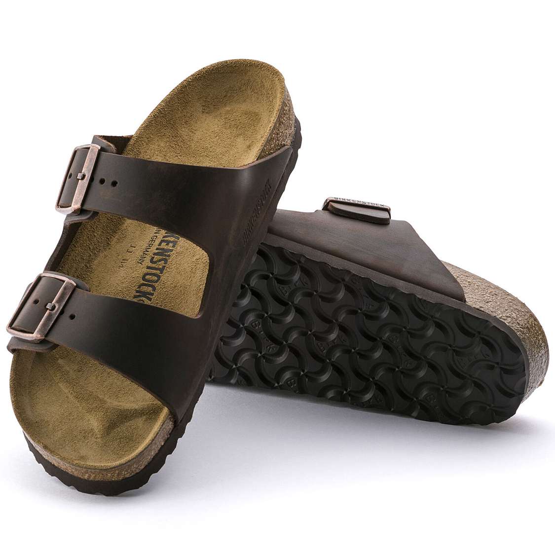 Birkenstock Arizona Oiled Leather Two Strap Sandals Brown | qyjCvxvZJFu