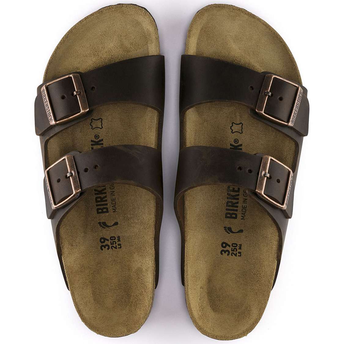 Birkenstock Arizona Oiled Leather Two Strap Sandals Brown | qyjCvxvZJFu