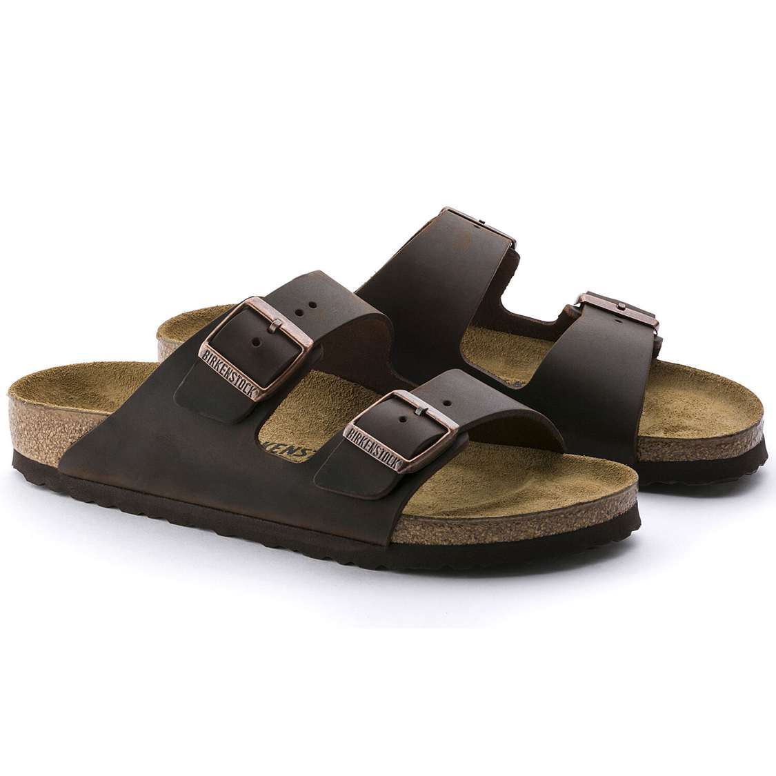 Birkenstock Arizona Oiled Leather Two Strap Sandals Brown | qyjCvxvZJFu