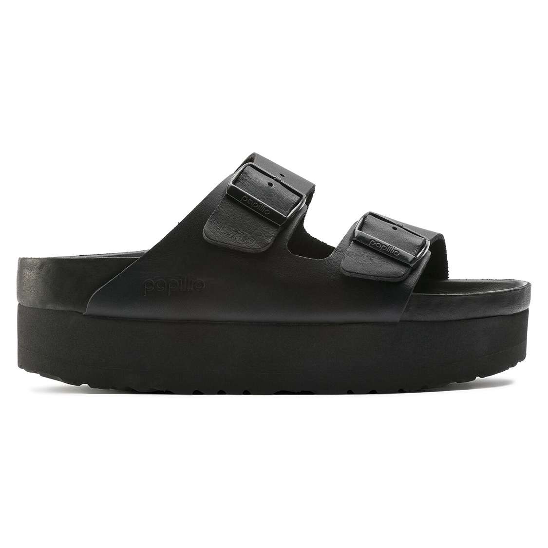 Birkenstock Arizona Platform Leather Platforms Sandals Black | sjoJWBXsEiM