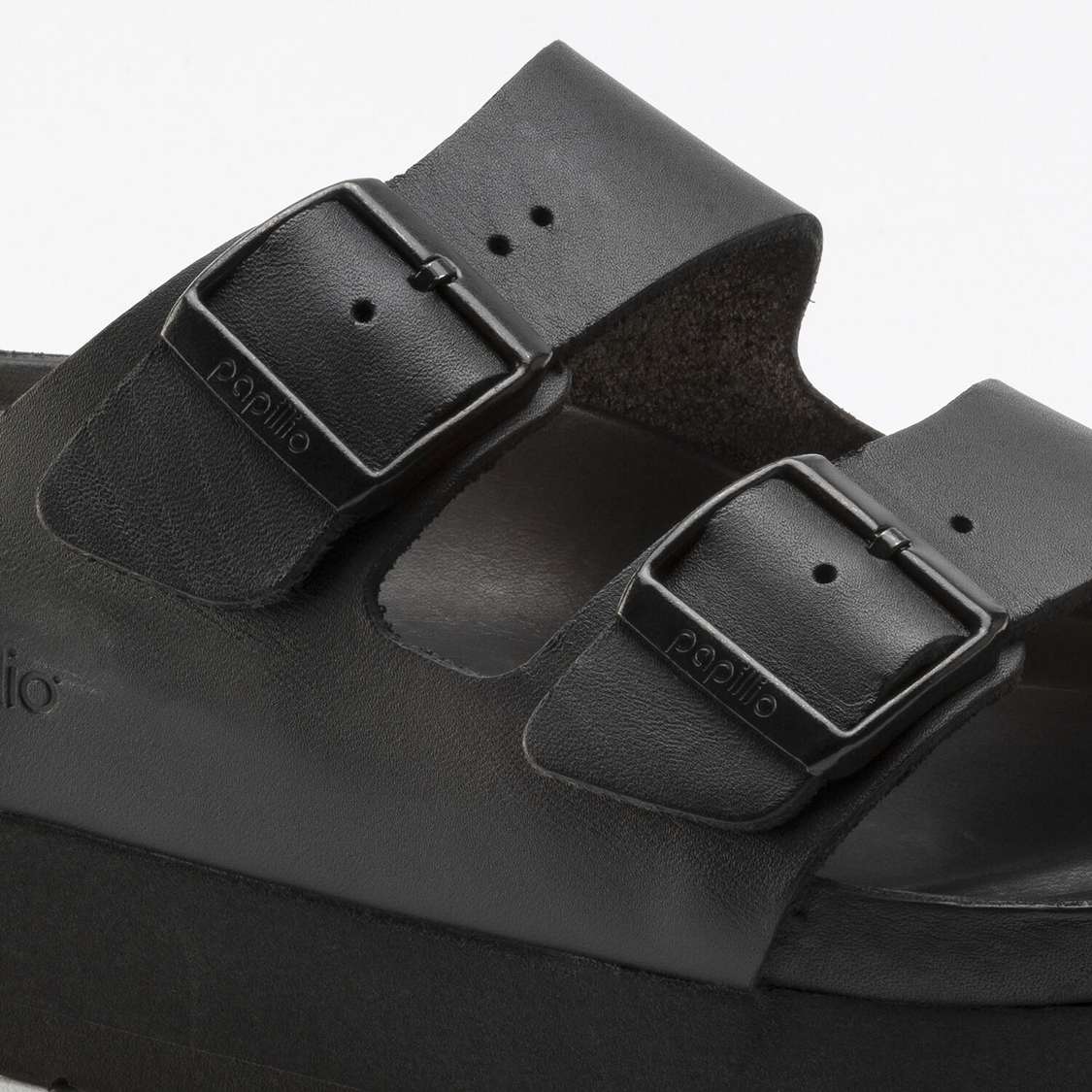 Birkenstock Arizona Platform Leather Platforms Sandals Black | sjoJWBXsEiM