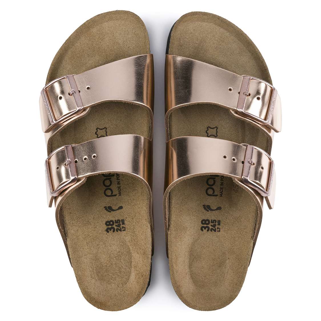 Birkenstock Arizona Platform Leather Two Strap Sandals Copper | 2nSYLq8qrAz