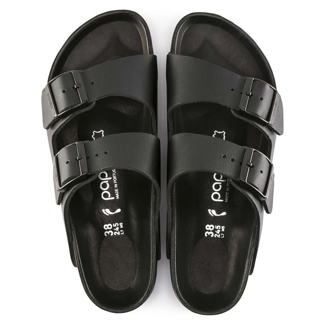 Birkenstock Arizona Platform Leather Two Strap Sandals Black | jf2k1WPIoGA