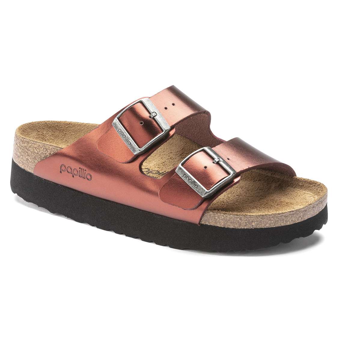 Birkenstock Arizona Platform Leather Two Strap Sandals Yellow | olSQANUrWQL