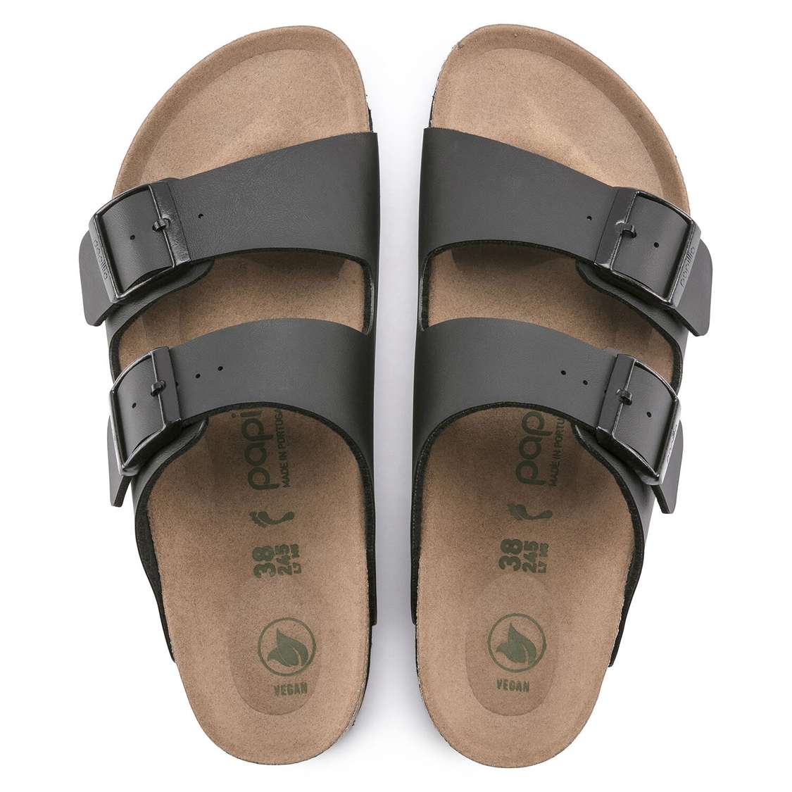 Birkenstock Arizona Platform Vegan Birko-Flor Two Strap Sandals Black | 4kyegWcCCaF