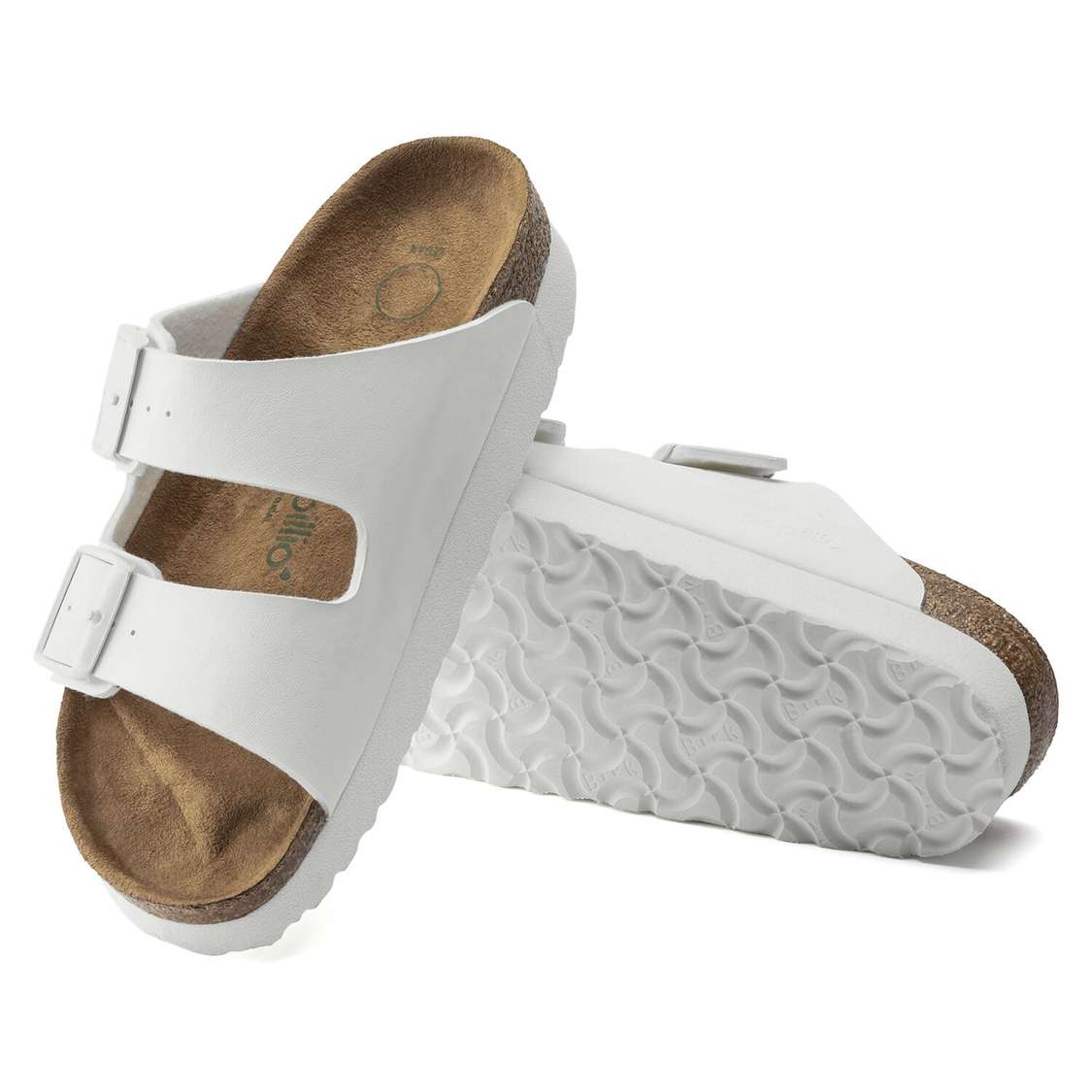 Birkenstock Arizona Platform Vegan Birko-Flor Two Strap Sandals White | 9Wuap5cassN