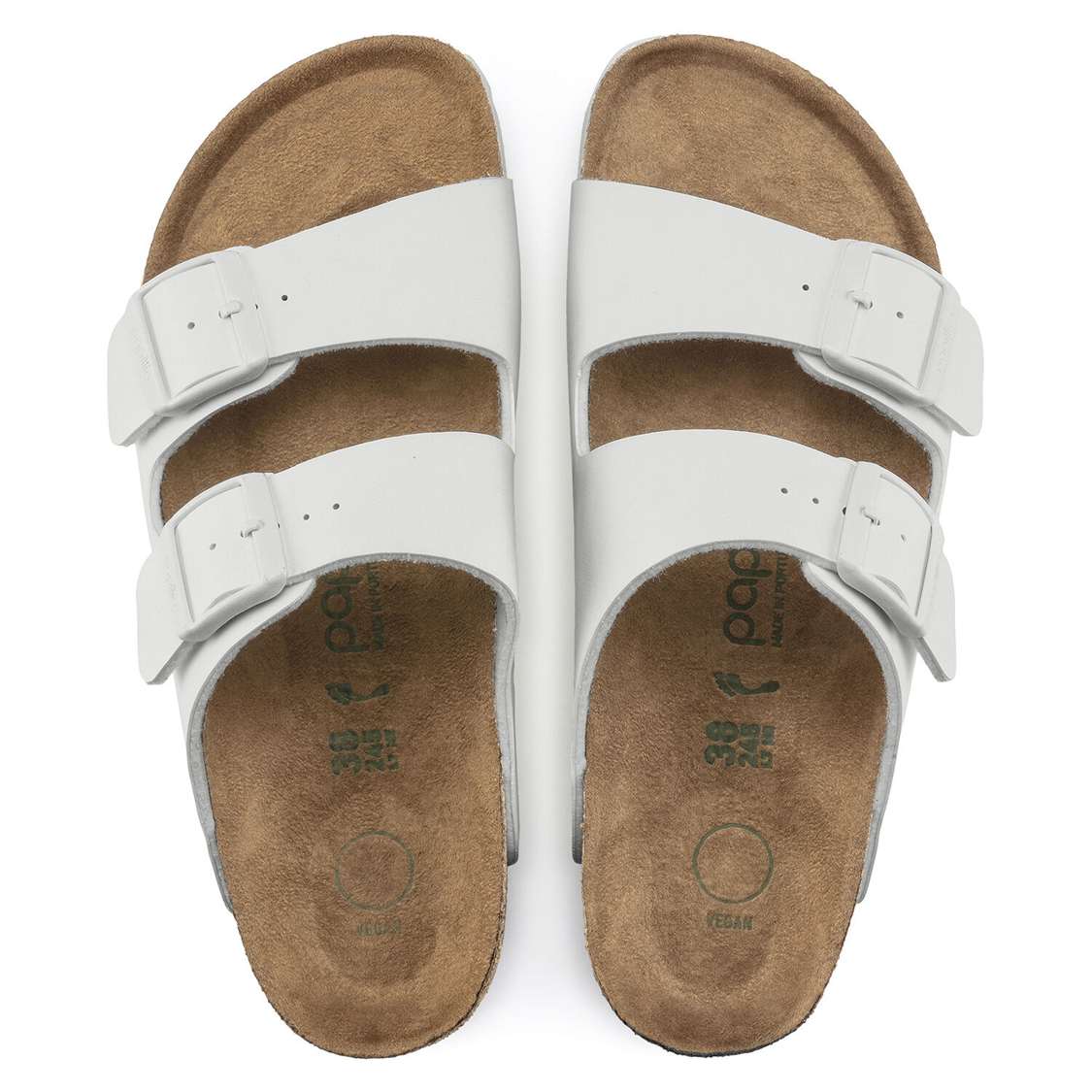 Birkenstock Arizona Platform Vegan Birko-Flor Two Strap Sandals White | 9Wuap5cassN