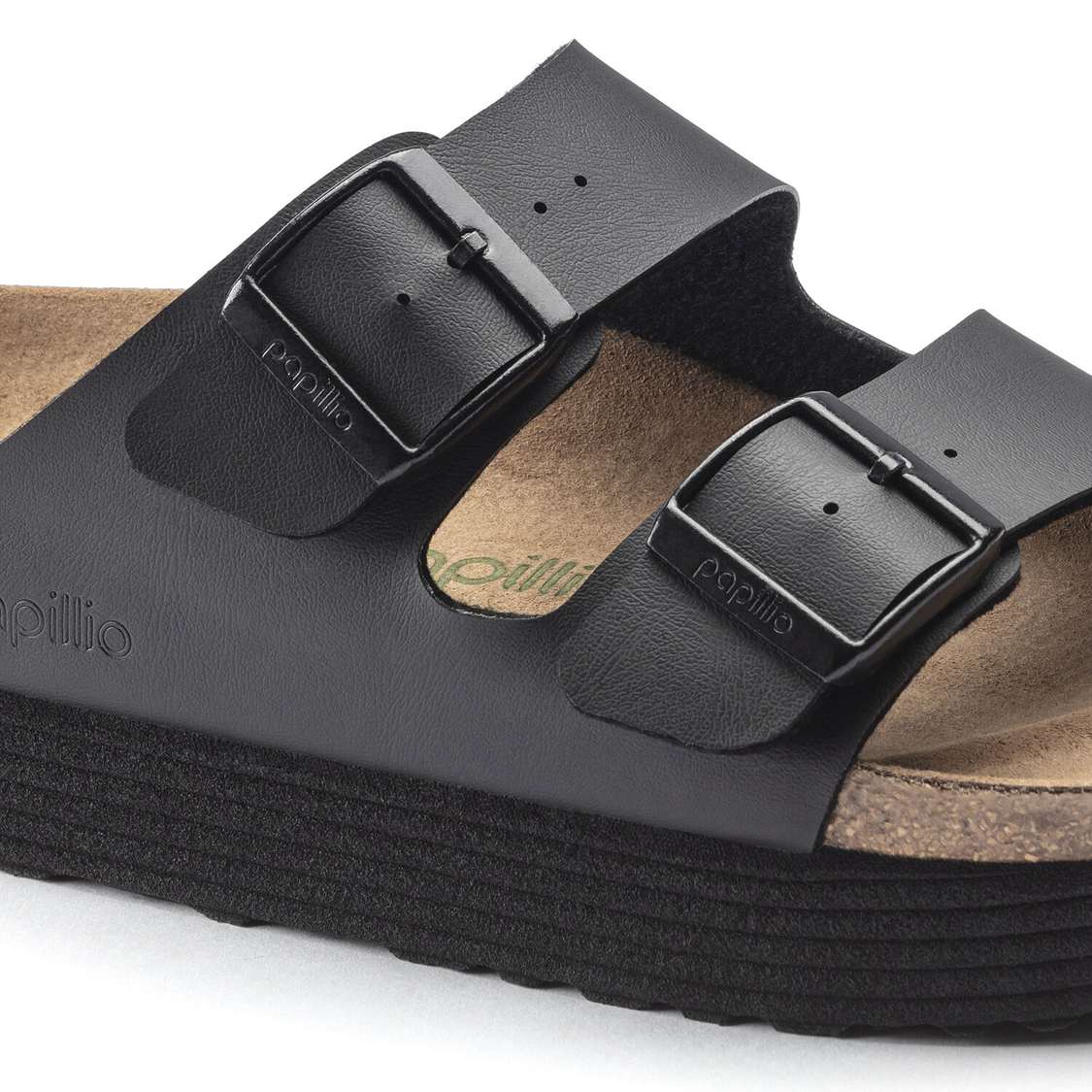 Birkenstock Arizona Platform Vegan Birko-Flor Platforms Sandals Black | Hc9eItrPyWw