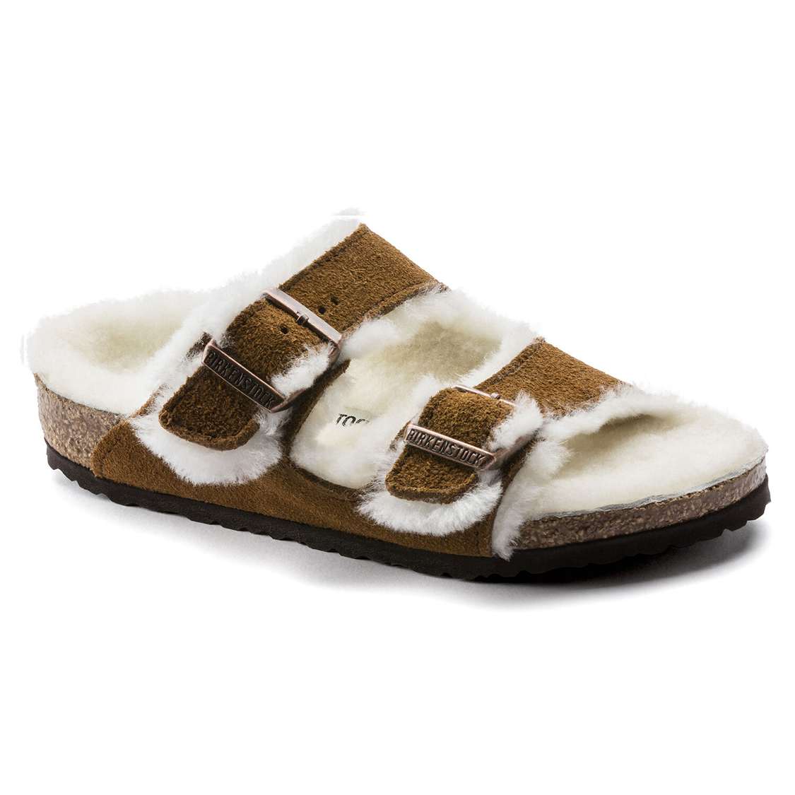 Birkenstock Arizona Shearling Suede Leather Boys Sandals Yellow | mQ3cgayLzST