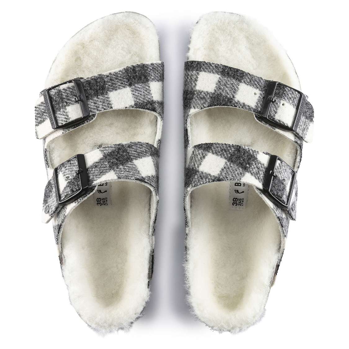 Birkenstock Arizona Shearling Wool Two Strap Sandals White | 5QvugmlBx1p